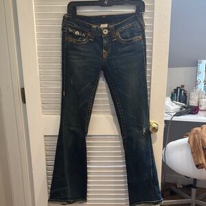True Religion Blue Flare Wide Leg Jeans